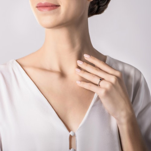 Pierścionek zaręczynowy Share Your Love: różowe złoto, czarny diament